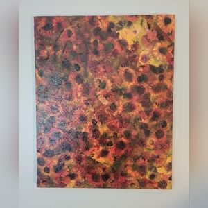 Beautiful sunflower warmth canvas textured art work
